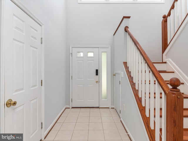 view of tiled foyer entrance