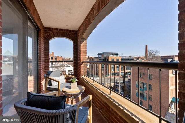 balcony with a city view