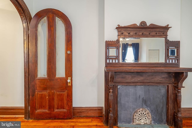 entrance foyer with wood-type flooring