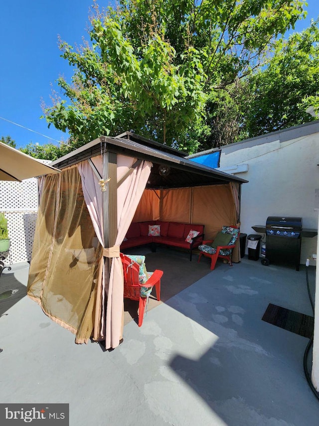 exterior space with an outdoor hangout area