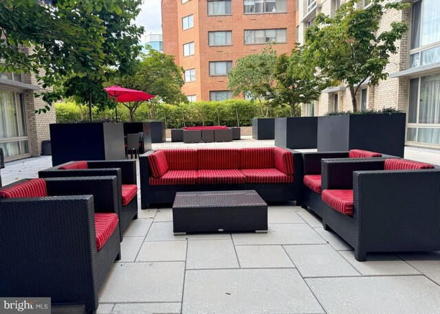 view of patio with an outdoor hangout area