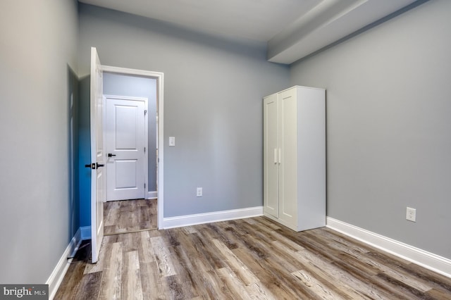 unfurnished bedroom featuring light hardwood / wood-style flooring