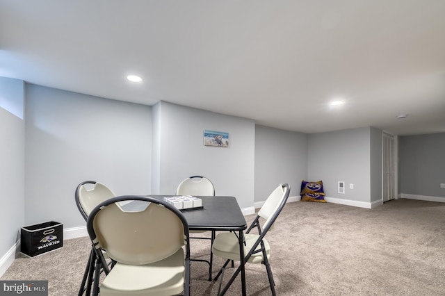 dining room with carpet floors