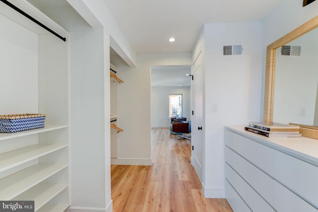 interior space with light wood-type flooring