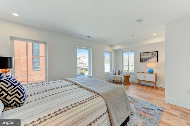 bedroom featuring light hardwood / wood-style flooring