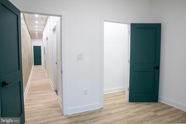 interior space with light hardwood / wood-style floors