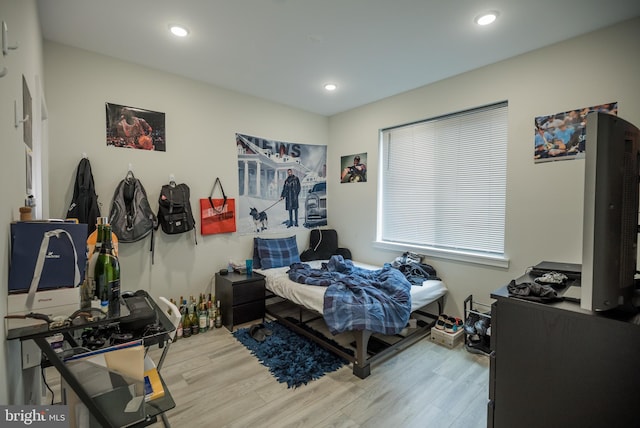 bedroom featuring light hardwood / wood-style floors