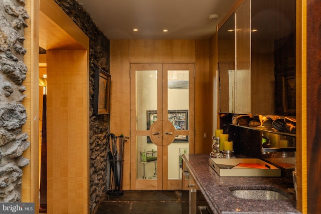 bathroom with french doors