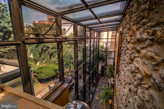 view of unfurnished sunroom