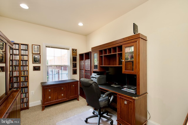 office space with light carpet