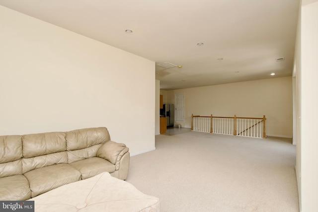 living room featuring carpet