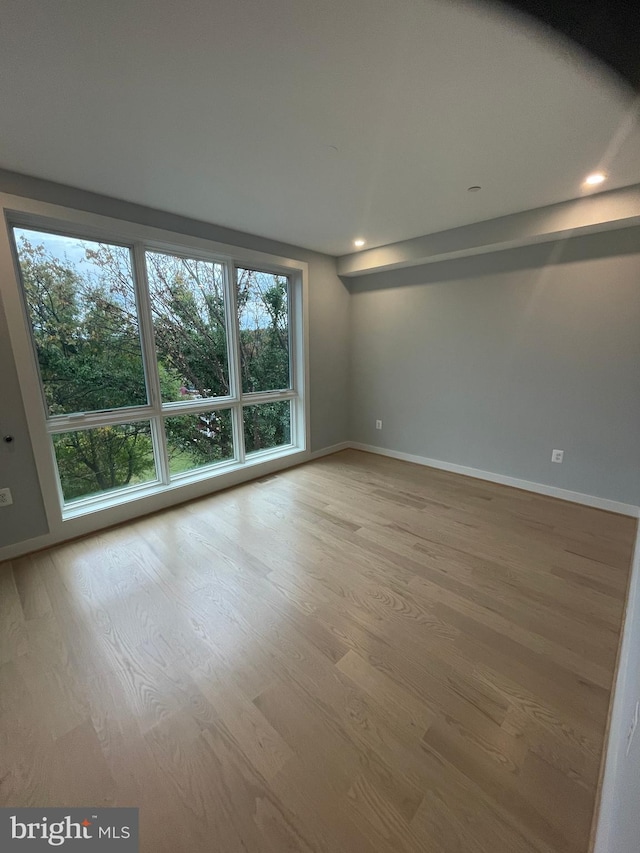 empty room with hardwood / wood-style flooring