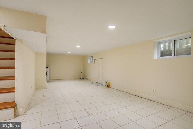 basement with washer / clothes dryer