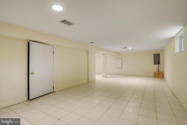 interior space with light tile patterned floors