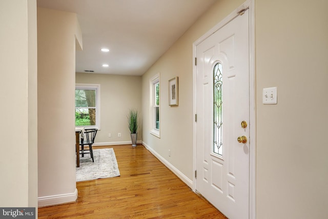 foyer featuring light hardwood / wood-style flooring