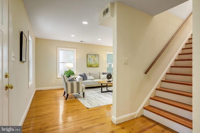 foyer featuring light wood-type flooring