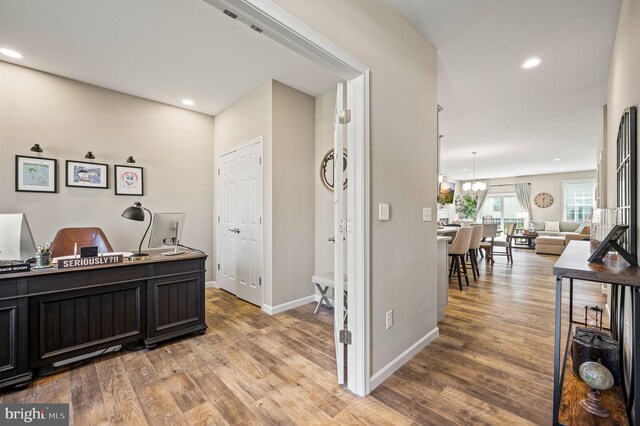 office featuring dark hardwood / wood-style flooring