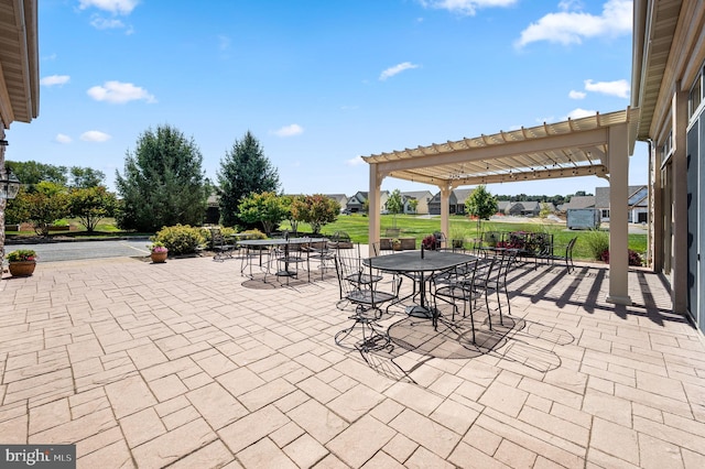 view of patio with a pergola