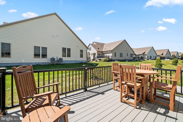 deck with a lawn