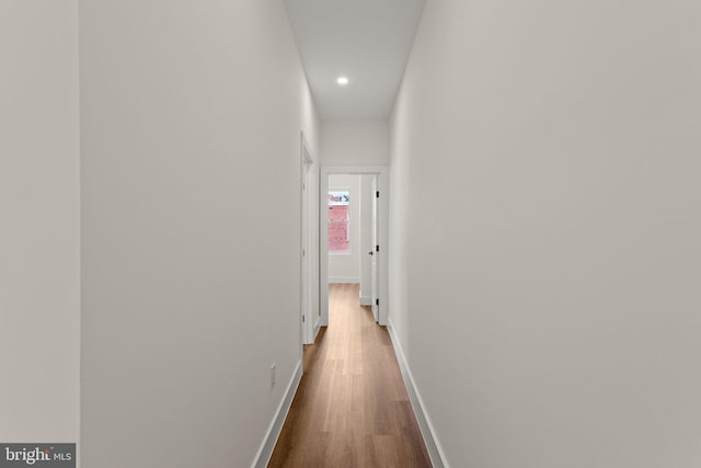 hallway featuring hardwood / wood-style floors