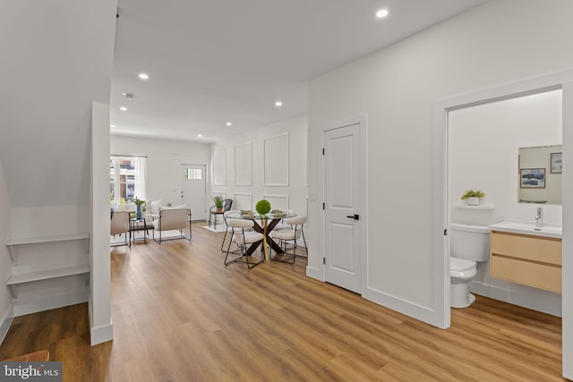 interior space with light wood-type flooring