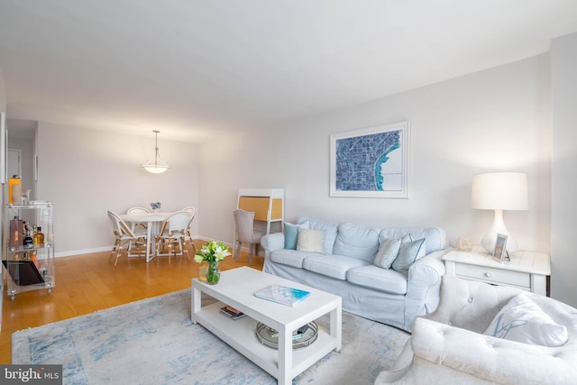 living room featuring hardwood / wood-style floors