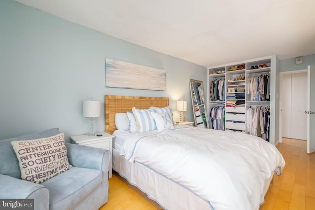 bedroom featuring light hardwood / wood-style floors