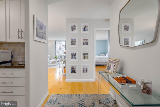 hallway featuring light hardwood / wood-style floors