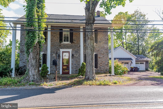 view of front of home with a garage