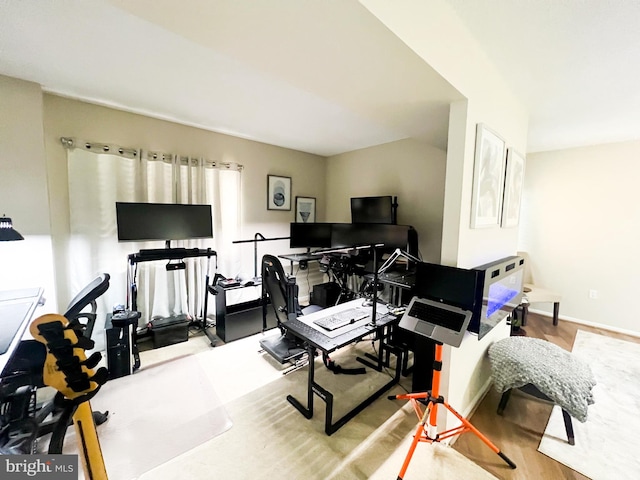 office featuring light hardwood / wood-style floors