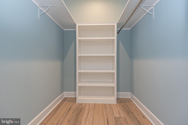 spacious closet with wood-type flooring