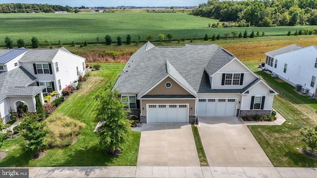 drone / aerial view with a rural view