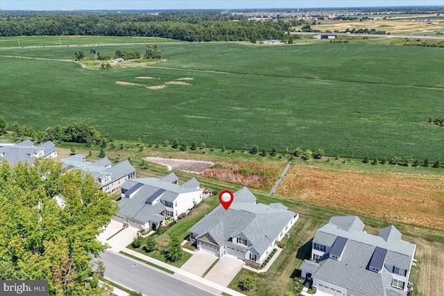 aerial view with a residential view and a rural view