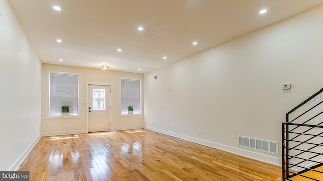 entrance foyer with light wood-type flooring