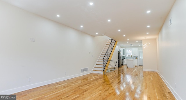 interior space with light hardwood / wood-style flooring