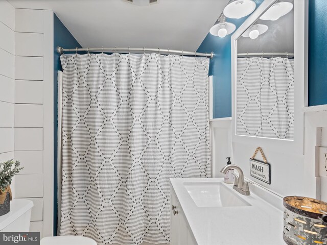 bathroom with toilet and vanity