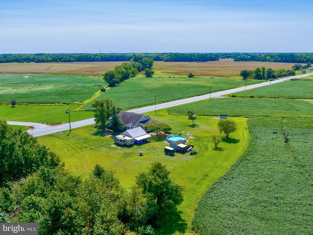 bird's eye view with a rural view