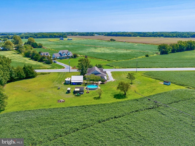 drone / aerial view with a rural view