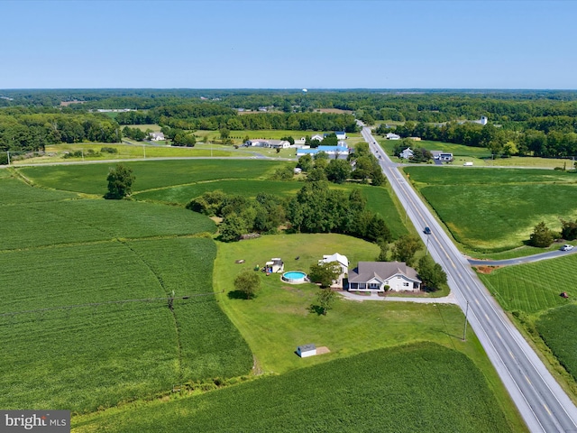 aerial view with a rural view