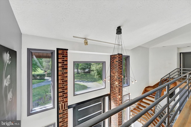 interior space featuring a textured ceiling