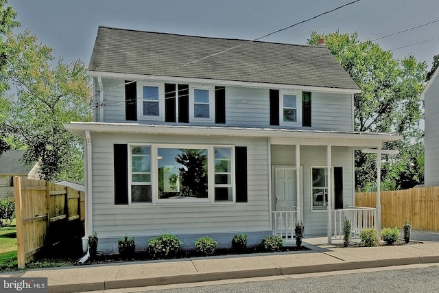 view of front of home with covered porch