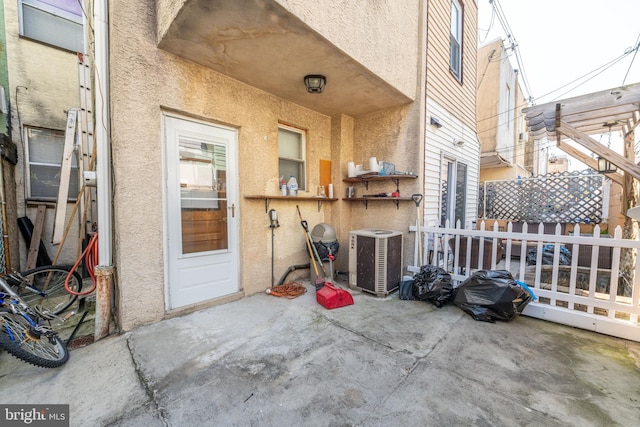 exterior space featuring a patio and central AC unit