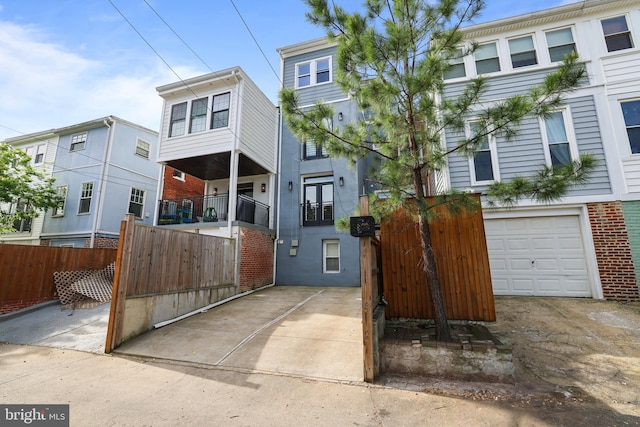 view of property with a garage