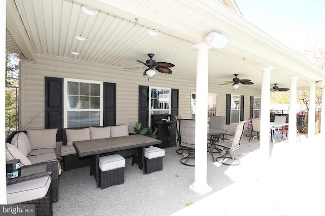 view of patio featuring outdoor lounge area