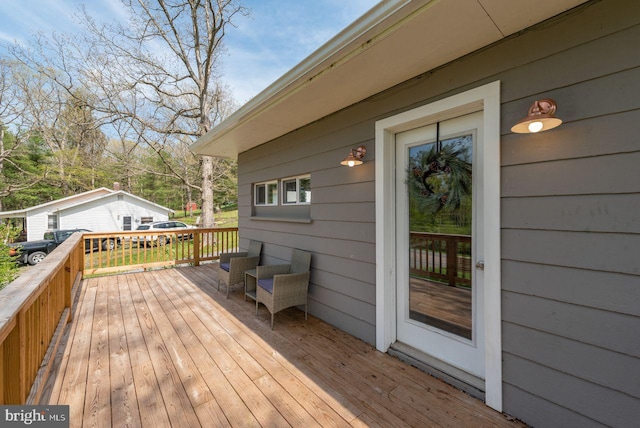 view of wooden deck