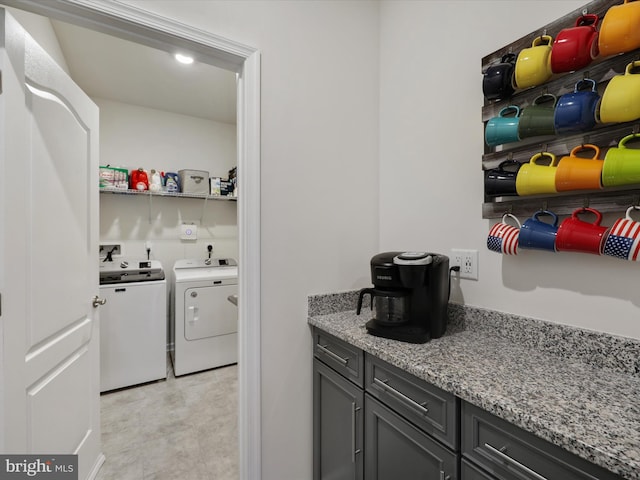 laundry area featuring washer and dryer