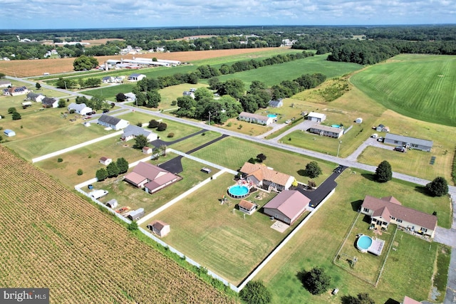 aerial view with a rural view