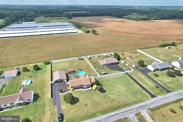 aerial view with a rural view