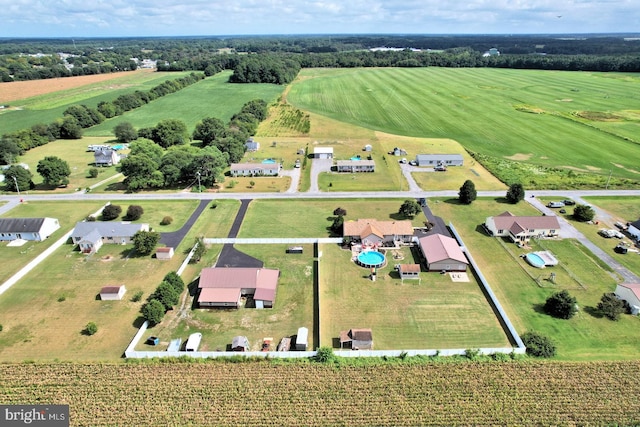 bird's eye view with a rural view