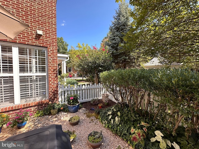 view of yard featuring fence